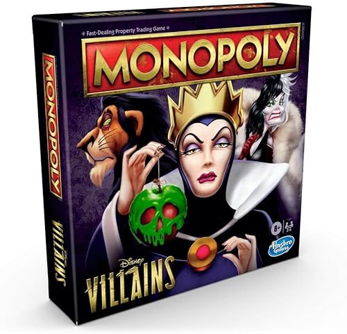 Monopoly: Disney Villains Edition - Juego de mesa para niños de 8 años en adelante, juega como un villano clásico de Disney