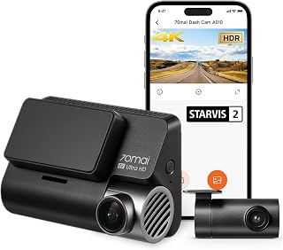 70mai A810 True 4K HDR Dual Dash Cam, Built-in GPS Logger, ADAS, Sony Starvis2 IMX678, 150° Wide, Optional Parking Mode wi Price In India