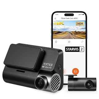 70mai A810 True 4K HDR Dual Dash Cam, Built-in GPS Logger, ADAS, Sony Starvis2 IMX678, 150° Wide, Optional Parking Mode with Motion Detection & Time Lapse, Upto 256GB Supported - Amazon product rated Grade A