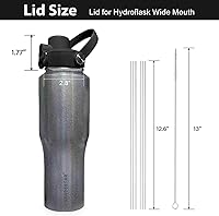 Vista 5 de SENDESTAR Straw Lid for Hydroflask Wide Mouth Water Bottle with 12,16,18,20,24,32,40,64 oz, Auto Flip Straw Top Cap fit Most Wide Mouth Bottles