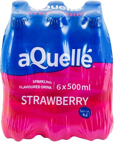 aQuellé Strawberry Flavoured Sparkling Drink 500 ml (Pack of 6)
