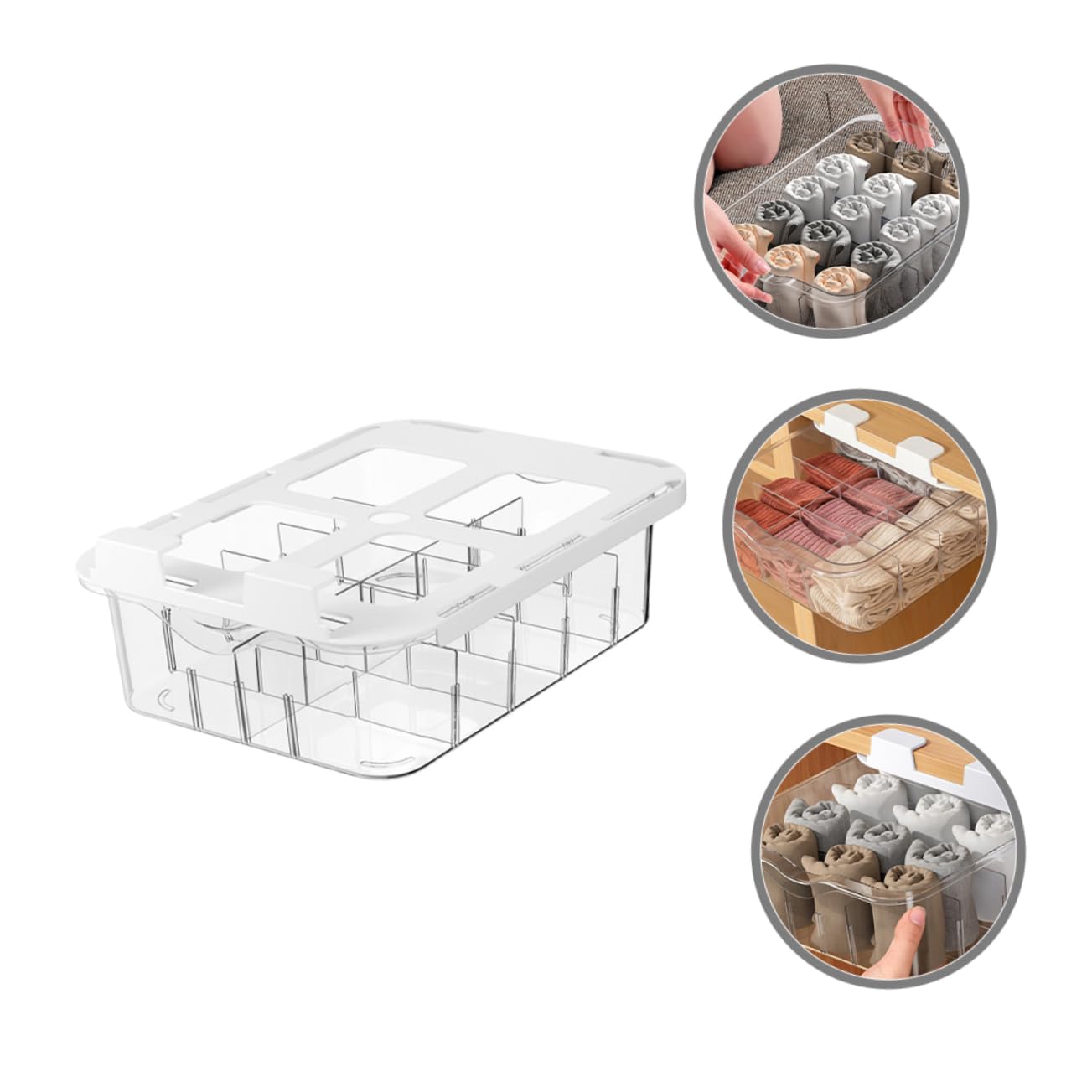 Alipis Sockenorganizer Schublade Aufbewahrungsbox Für Socken Trennbox Multifunktionaler Schrank Organizer Deckel Design