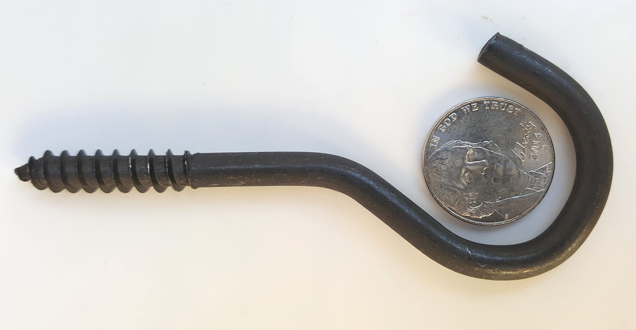 Wrought Iron Ceiling Hook Screw - Heavy Duty Primitive Style Hanger For Lamps & Planters