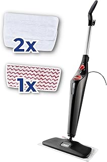 Vileda Steam PLUS XXL + Recambio Power Pad, Mopa a vapor para una limpieza más higiénica, elimina el 99,9% de bacterias, óptima para alfombras y moqueta, apto para todo tipo de suelos