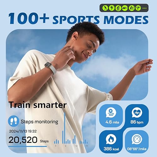 Miniatura 5 de MorePro Rastreador de salud con monitor de oxígeno en sangre y frecuencia cardíaca y presión arterial 247, monitor de sueño, más de 120 modos