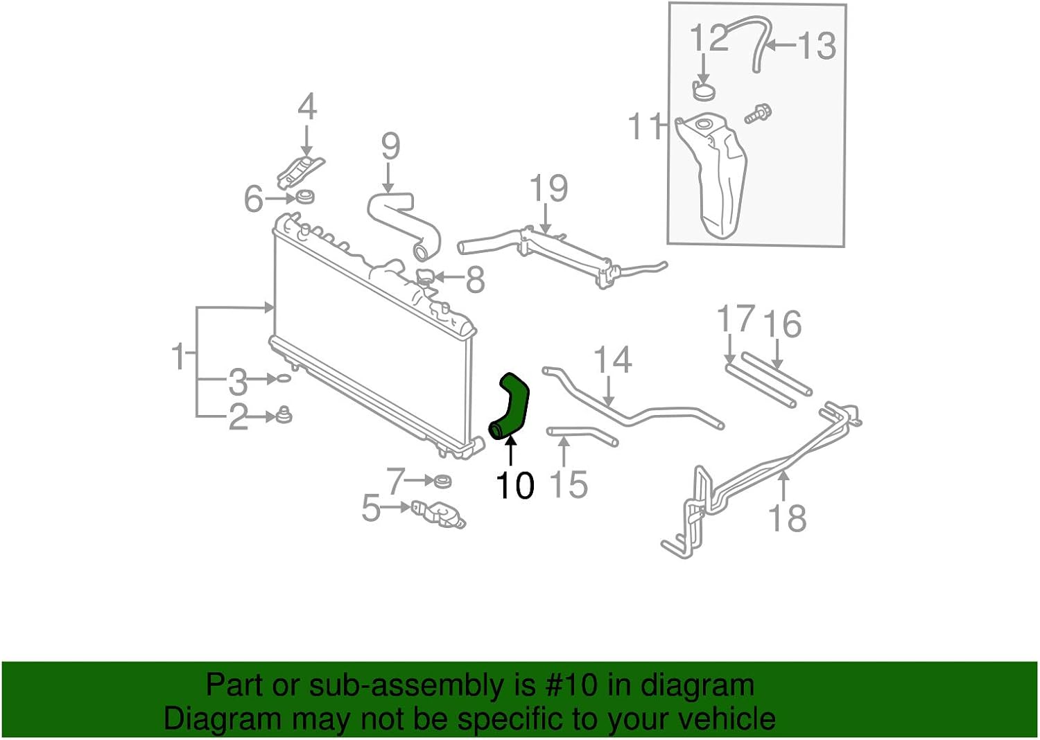 Subaru Genuine 45161AE01A Radiator Hose Outlet, 1 Pack