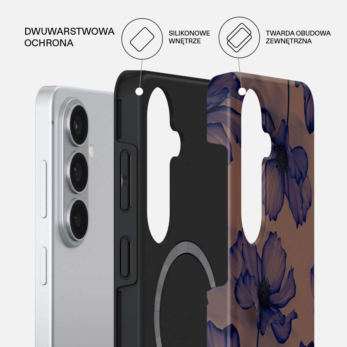 BURGA Etui na Galaxy S26 – Dwuwarstwowa Hybrydowa Obudowa z Amortyzującym TPU, Odporna na Zarysowania, Podniesiona Ramka dla Ochrony Ekranu, Kompatybilne z MagSafe do Codziennego Użytku