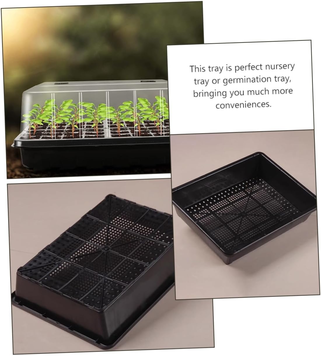 1 Set Reusable Plastic Plant Tray with Humidity Dome Nursery Starter Tray for Seedling Germination for Gardening for Flowers Fruits and Vegetables