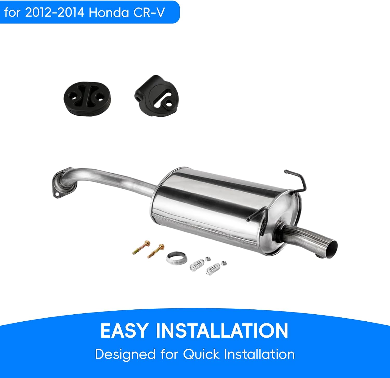 54911 Stainless Steel Rear Exhaust Muffler Compatible for 2012-2014 Honda CR-V（CRV4）