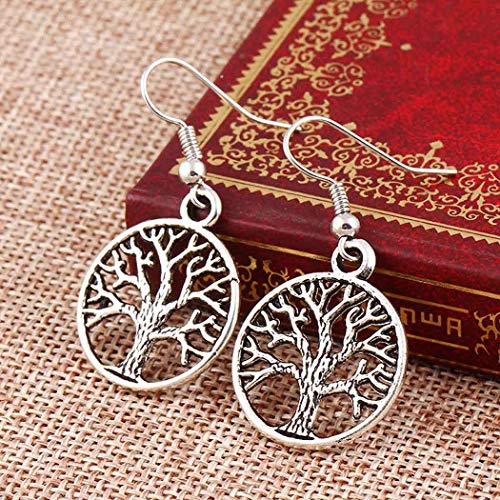 Bohemian Earrings Set Tree of Life Feather Tassel Earrings Silver Hippie Gypsy Dangle Earring Bead Women Jewelry for Birthday Party Gifts4