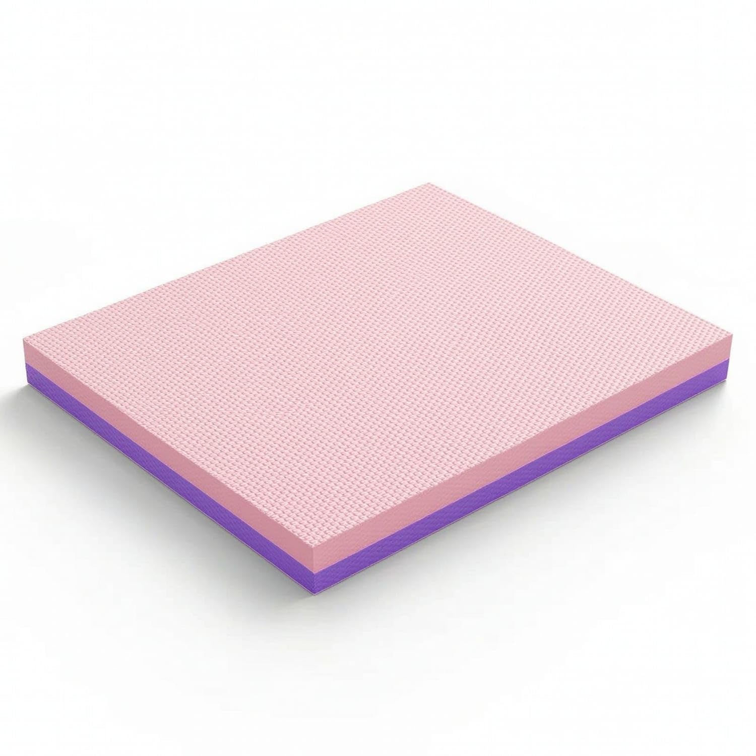 Thick Soft Pad with Textured Surface Non-Slip Cushioned Soft Mat Rectangular for Home Gym, Planks, Mindful Stretching, Pink-Purple, 50-40-6cm-image-2
