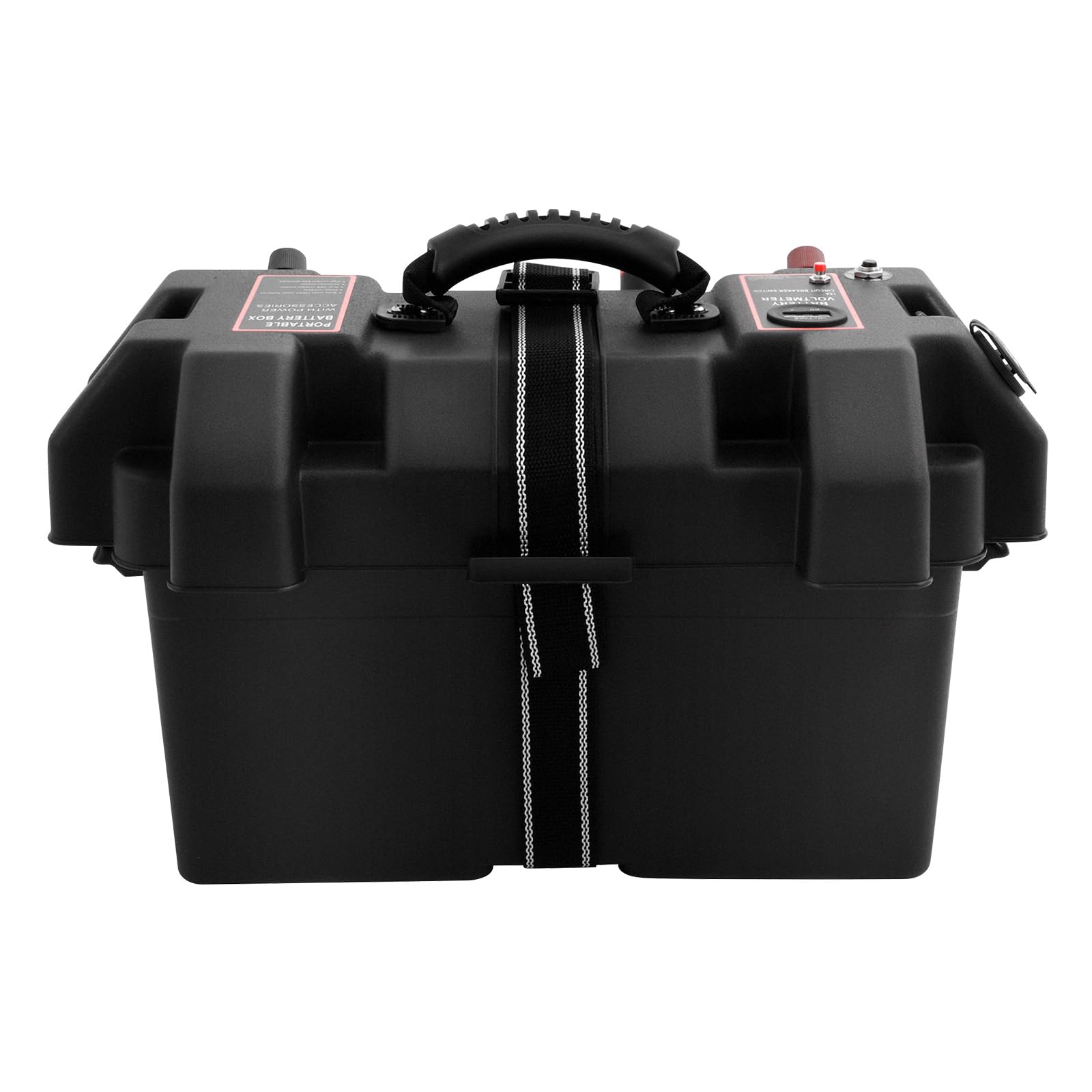 Batteriebox für Bootsmotor Elektromotor Schlauchboot Aussenboarder Wohnmobil, Batteriekasten Boote USB Anschluss Akku Zigarettenanzünder LED Anzeige für Wohnmobil, Camper, Bootsmotor