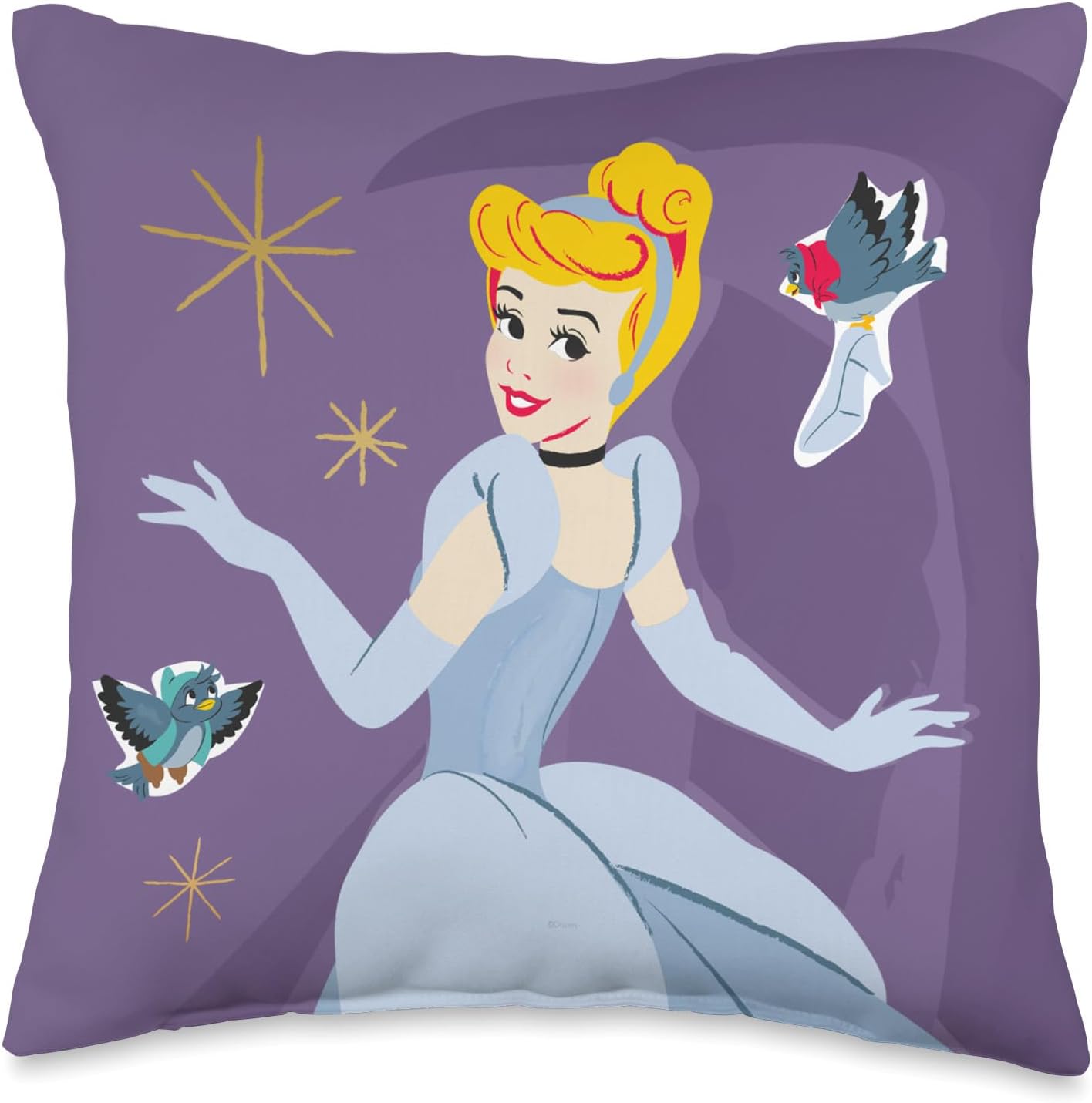Disney Princess Cinderella Purple Throw Pillow