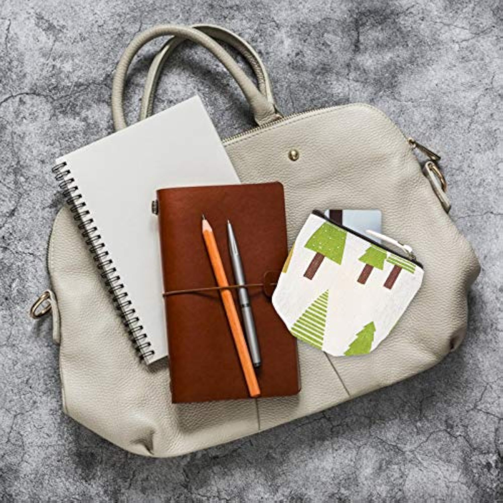 6pcs Forest Animal Style Canvas Zipper Pouch Set