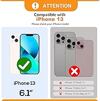 Vista 2 de Bocasal Funda tipo cartera cruzada para iPhone 13, con bloqueo RFID, de piel sintética, con cremallera, funda tipo cartera con función atril