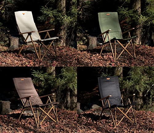 S'more 4-Level Adjustable Camping Chair With Armrests, High Back Reclining Outdoor Chair For Adults, Folding Lawn Chair With Carry Bag For Outdoor, Camping, Sporting Events, Fishing, Picnicking, Green #TOP5