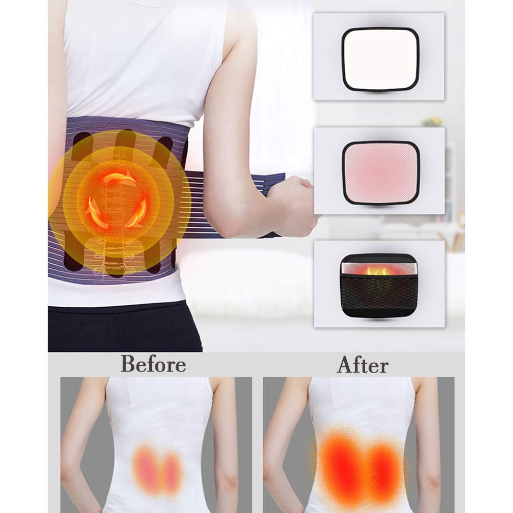 Fascia Lombare Supporto Schiena, Fascia Lombare per Mal di Schiena, Cintura Lombare Doppie Cinghie Regolabili, Fascia Schiena per Uomo e Donna,L