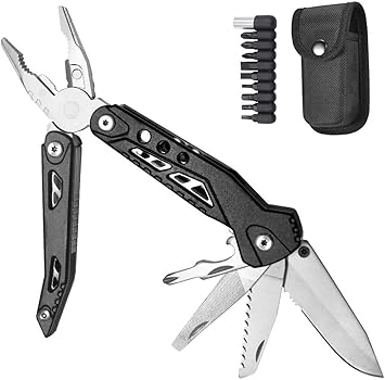 Amazon Honzin 多機能ナイフ 9 In 1 多機能ペンチ マルチツール 折りたたみペンチ アウトドアサバイバルツール キャンプdiyお釣り防災多目的プライヤー ナイロンシース付き Honzin マルチツール