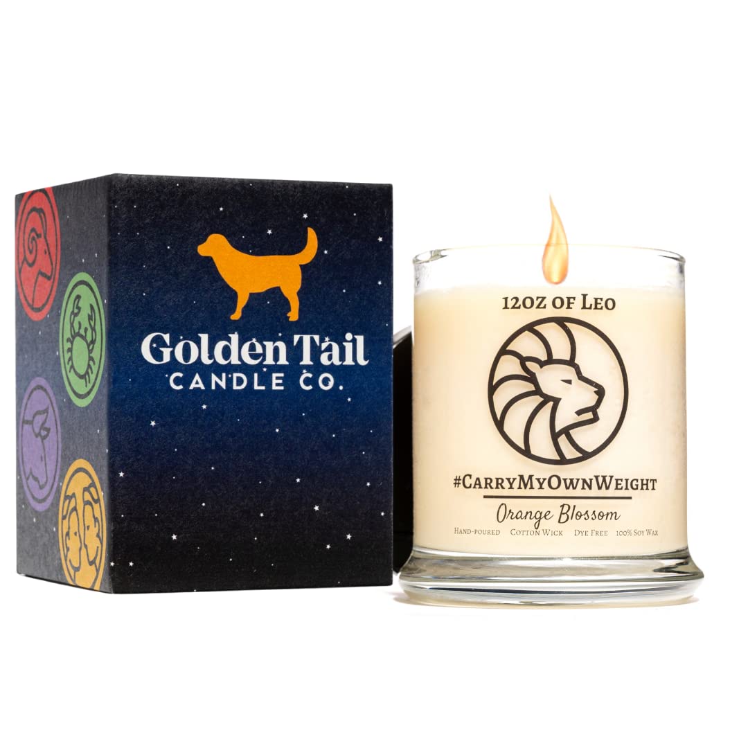 Golden Tail Candle Company – Leo – Orange Blossom, All-Natural Soy Zodiac Candle, 12oz