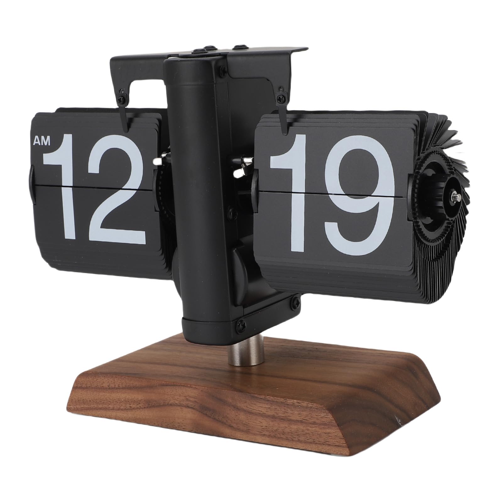 Pissente Reloj Digital Abatible con Pilas, Base de Madera de Acero Inoxidable, Reloj de Escritorio Fácil de Leer para Sala de Estar, Oficina, Estudio, Artículo de Colección, Acero Inoxidable 304,