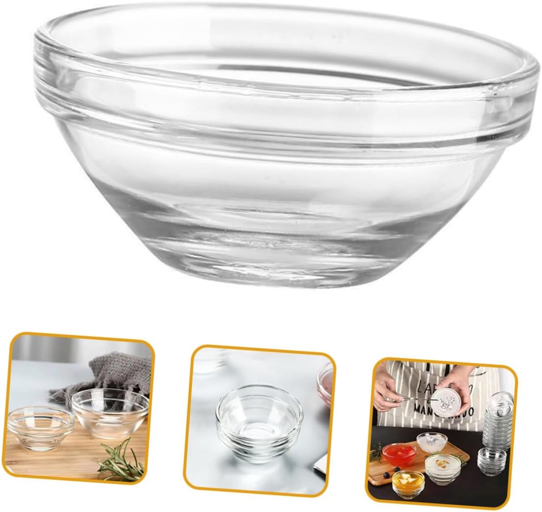 12pcs Glass Bowls Dessert and Ice Cream Bowls Transparent Glass Serving Dishes for Salad Fruit Snacks Kitchen Food Prep