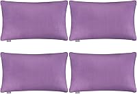 Vista 58 de Thmyo - Paquete de 4 fundas de almohada decorativas de 100 % algodón para lumbar, cómodas, sólidas, para Navidad/Halloween, fundas de cojín Blanco