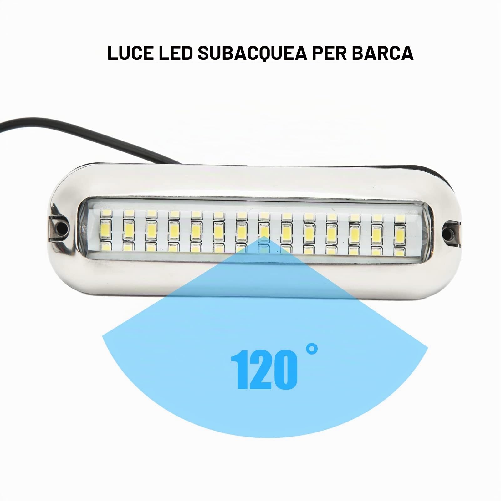 Ejoyous Luci a LED marine, luci a LED impermeabili per barche, 42 LED, luce subacquea, illuminazione subacquea per imbarcazioni, luci per barche marine per yacht, luce bianca