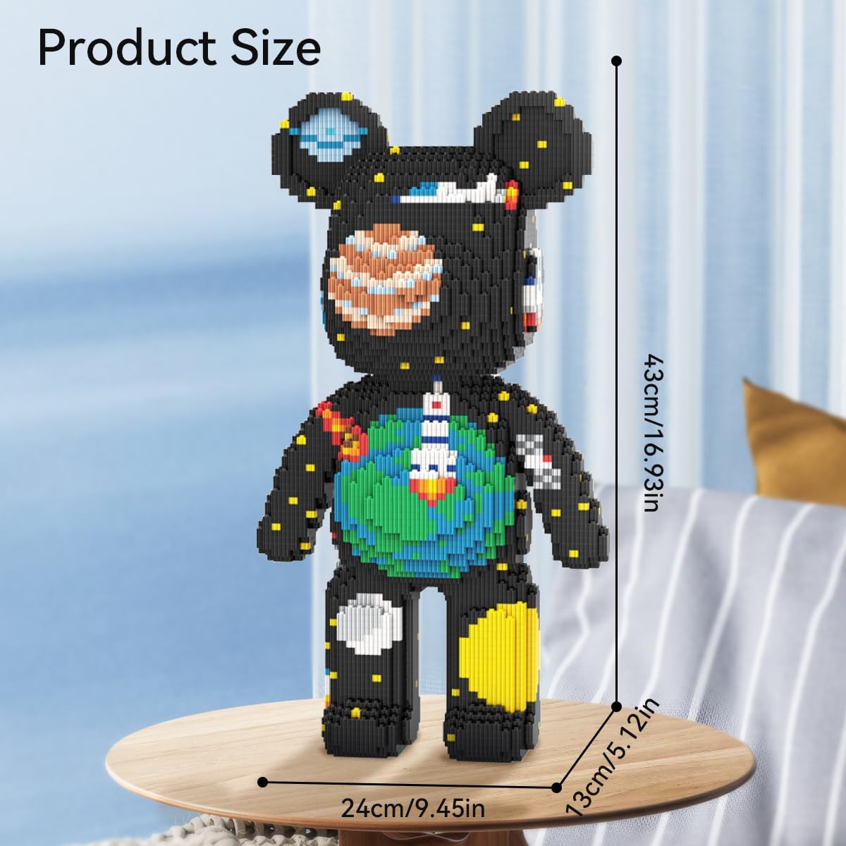 DAHONPA Animal Space Bear Micro Building Blocks Set with dimensions