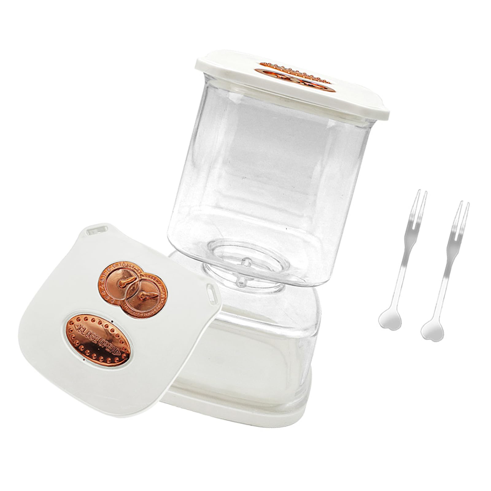 Msioytog Space Saving Pickle Crock with Juices Separator and Hygienic Kitchen Organization Tool Square Kimchi Jar