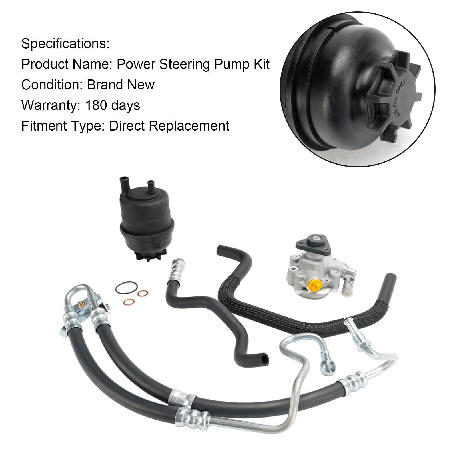 Topteng Power Steering Pump Kit Apto para BMW E46 320i 323i 325i 328Ci 328i 330i 2001-2005