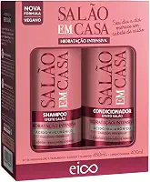 Shampoo Sem Sal + Condicionador Leave-in 450ml Salão Em Casa Hidratação Intensiva Antifrizz Ácido Hialurônico Creme Capilar Vegano Aloe Vera Biotina Vitamina E