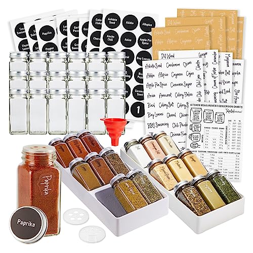 Talented Kitchen Spice Drawer Organizer with Jars and Labels with