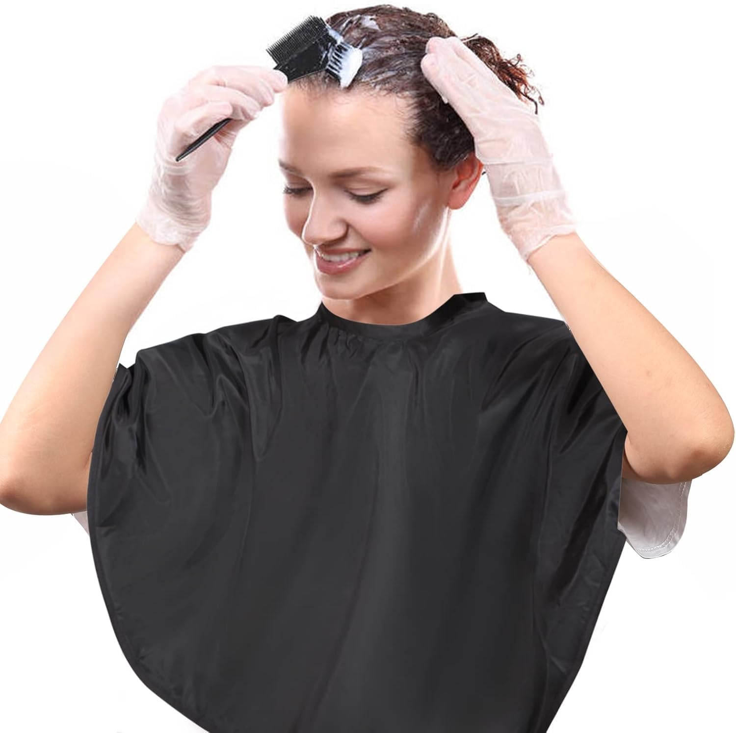 Black Waterproof Salon Hair Cutting Cape for Women – Barber and Makeup Apron for Salon and Home Use-image-9