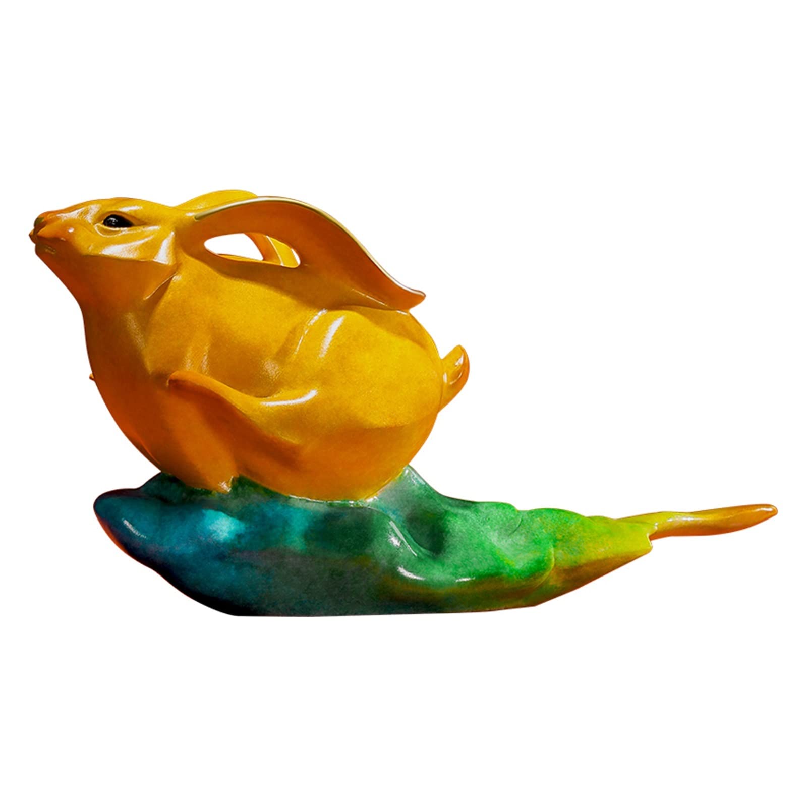 hongchenke34 Copper statue Color Copper Rabbit Entrance Ornament Zodiac Auspicious Crafts Office Desktop Artwork