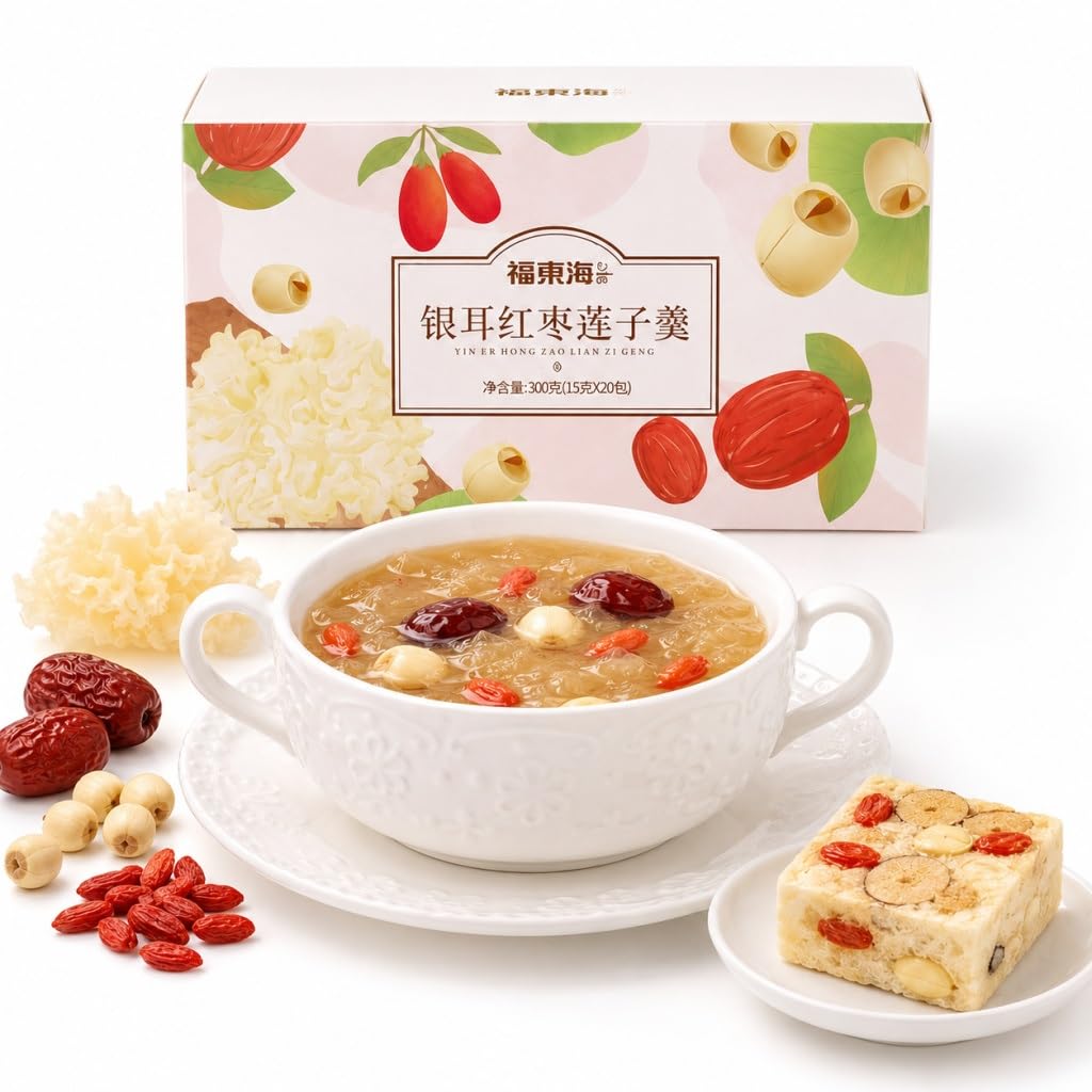 Postre Instantáneo De Lirio Y Hongos Blancos 90 G (6 X 15 G) - Sopa Tónica Portátil, Cerveza Caliente Los Años 60, Sin Cocción, Liofilizada