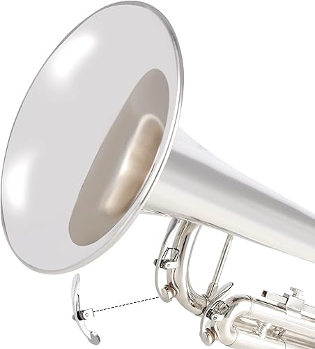 Miniatura 10 de EASTROCK Bb Trumpet Juego de trompeta estándar con estuche de transporte, guantes, boquilla 7C, kit de limpieza, varilla de afinación, níquel negro