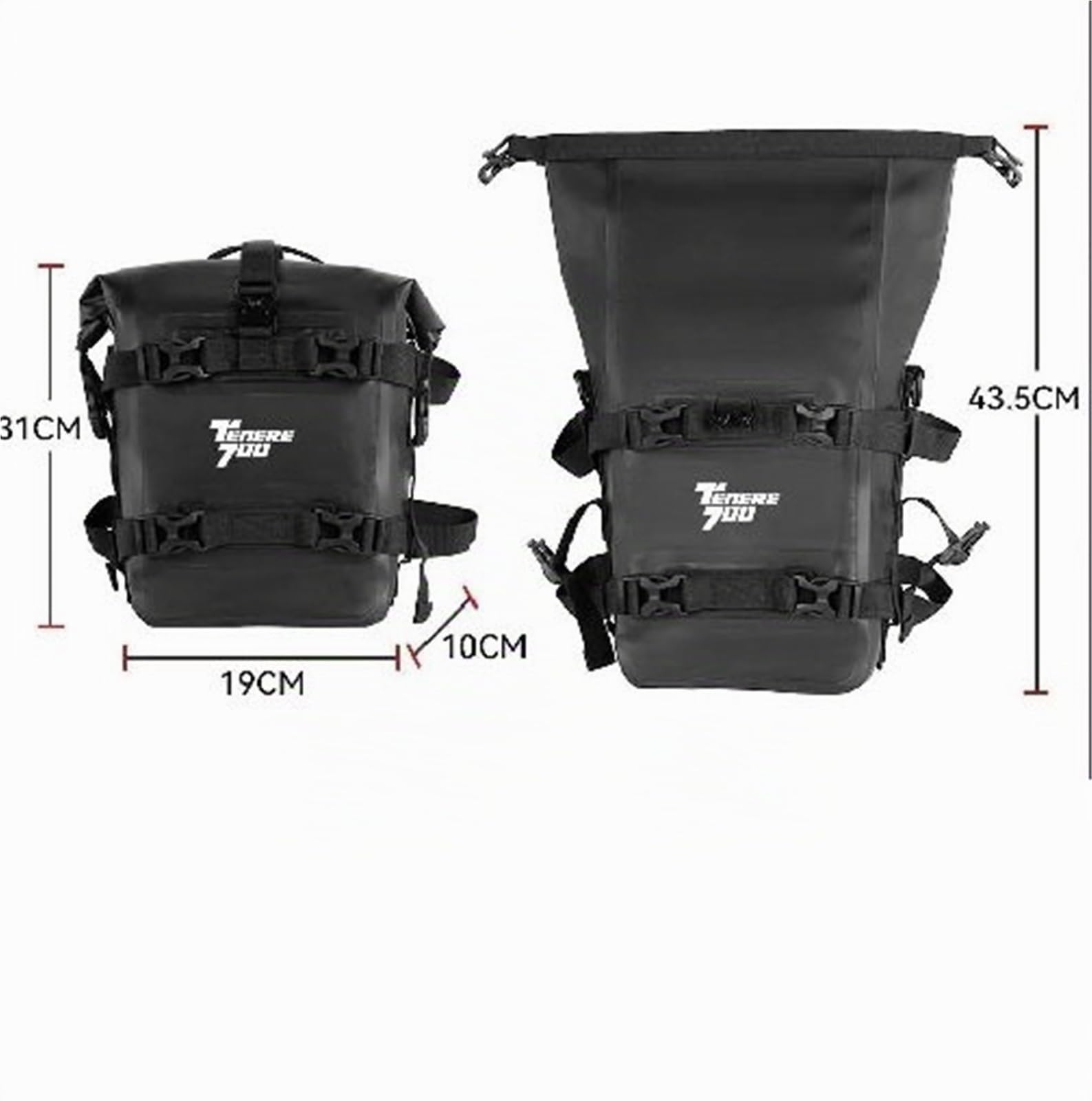Moto Sac De Voyage Sacoche Latérale De Réservoir pour Moto pour Yamaha Tenere 700, 1200, T7, XTZ - Cadre avec Barres Protection Et Trousse À Outils Étanche Pochette De Rangement(Noir 2)
