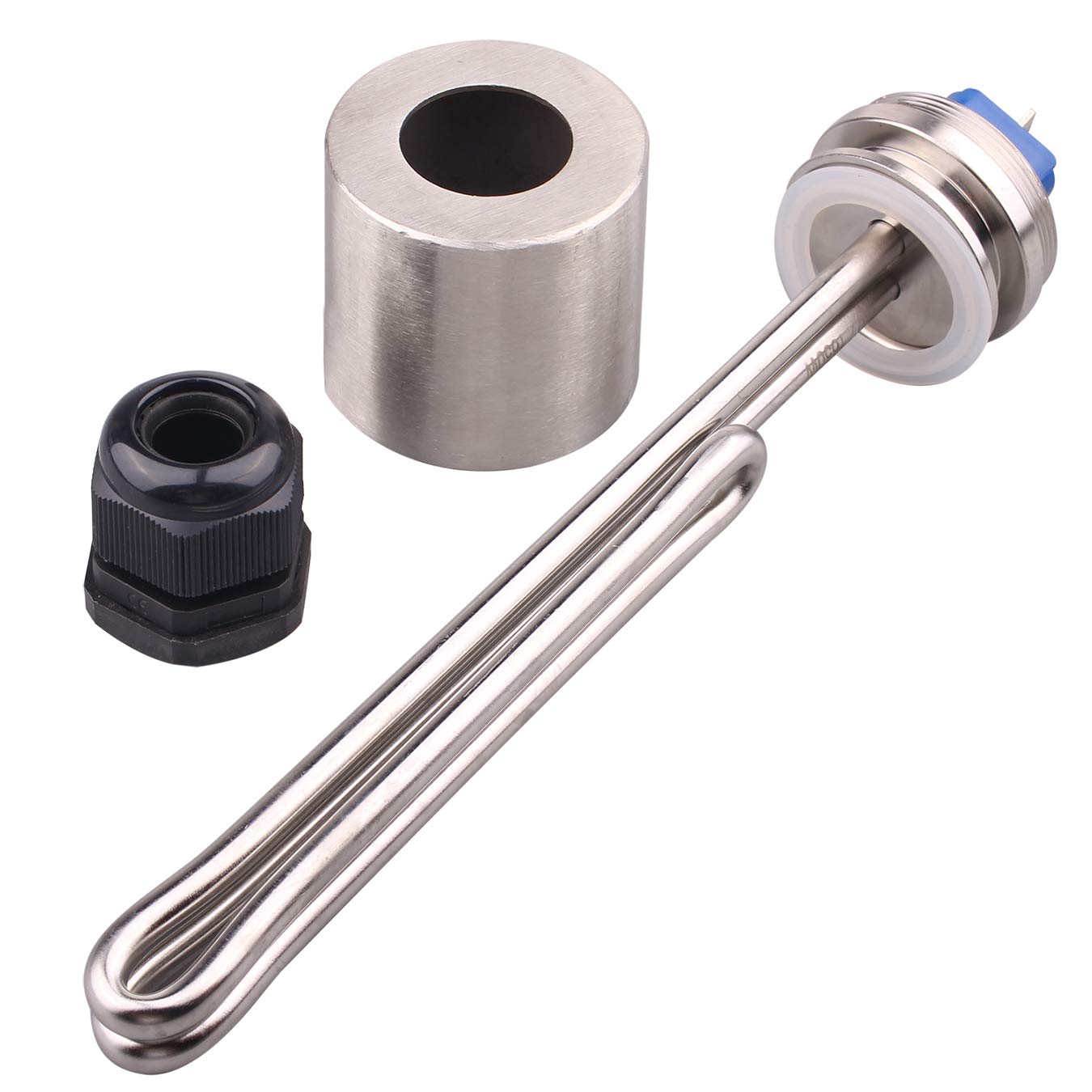 DERNORD 1.5" Inch (OD50.5mm) Tri-clamp Foldback Heating Element Stainless Steel Immersion Water Heater (120V 1650W)