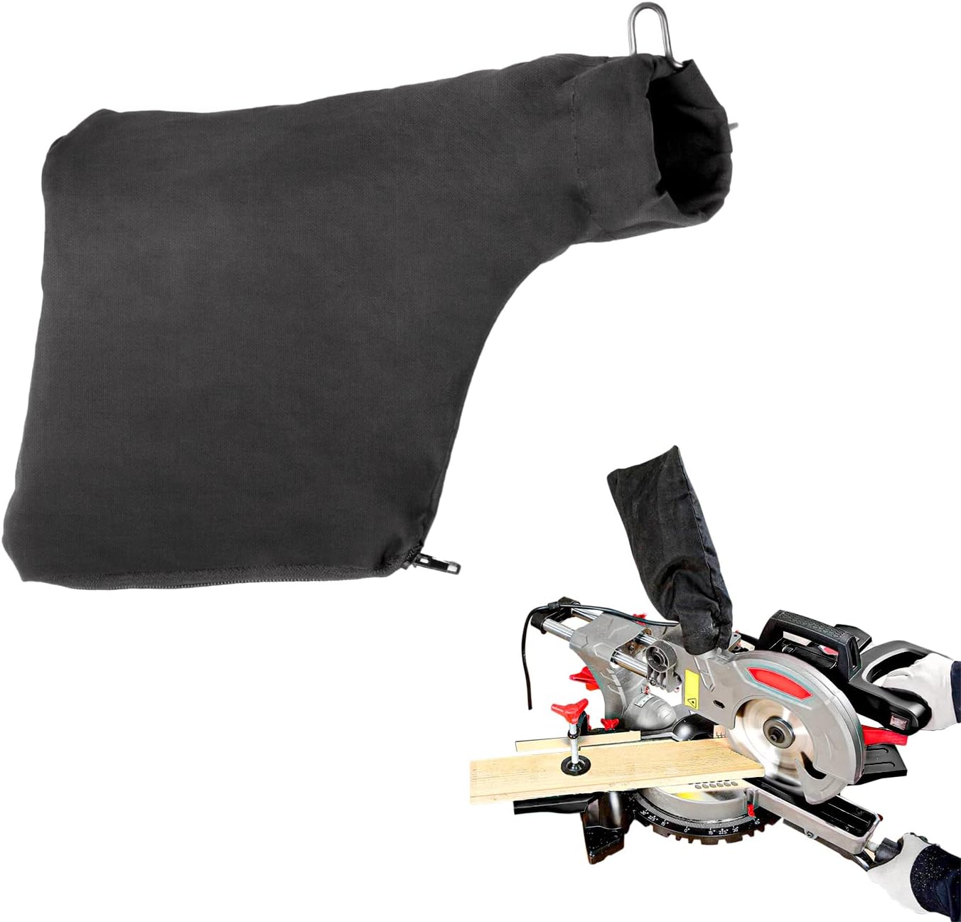 Dust Bag for Miter Saw 255 Model, Black Dust Collector Bags with Zipper Adjustable Bracket