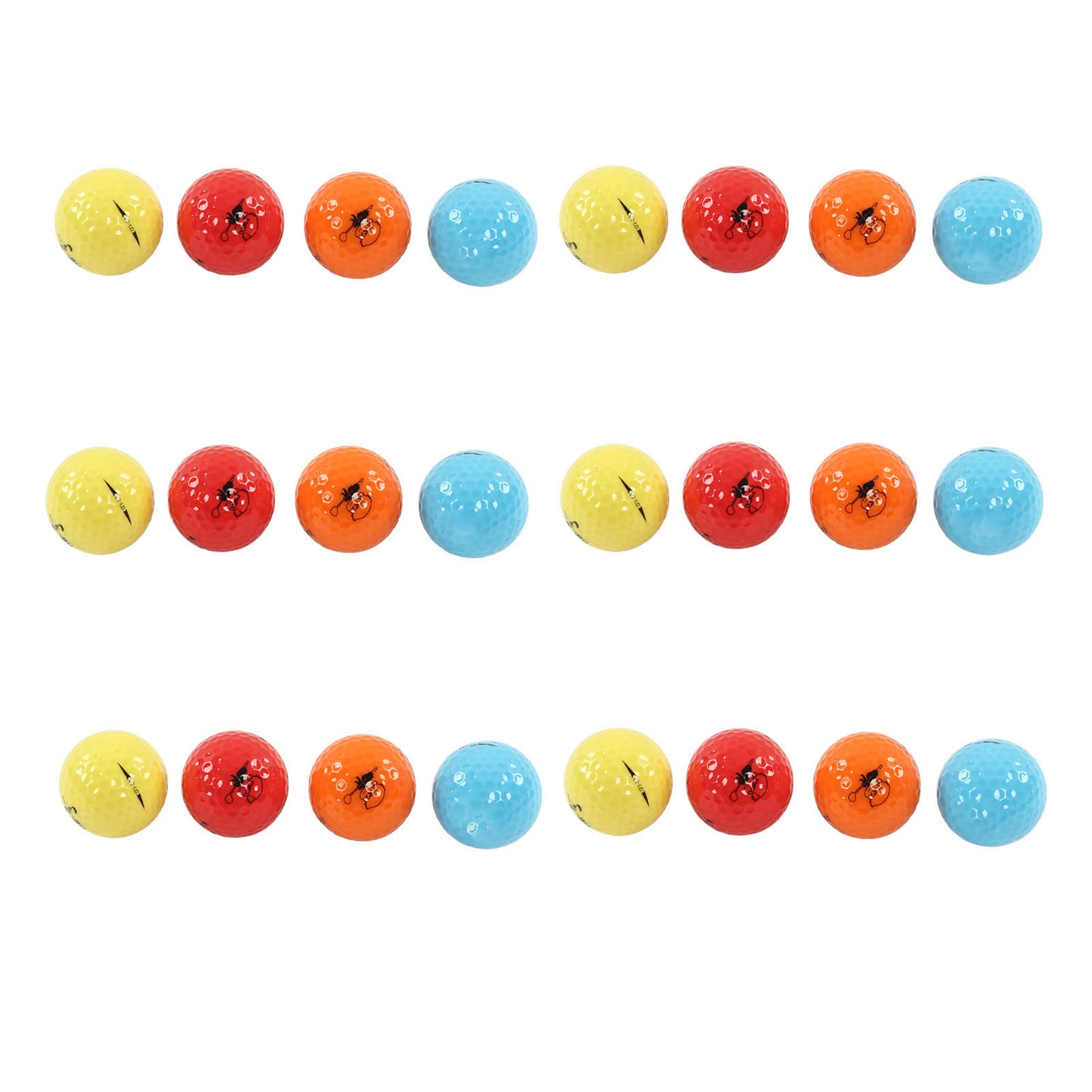 Jiawu Damen-Golfball-Set für Einsteiger, 24 Stück Gummi-Golfbälle mit Feiner Verarbeitung, Idealer Ersatz für Beschädigte Bälle