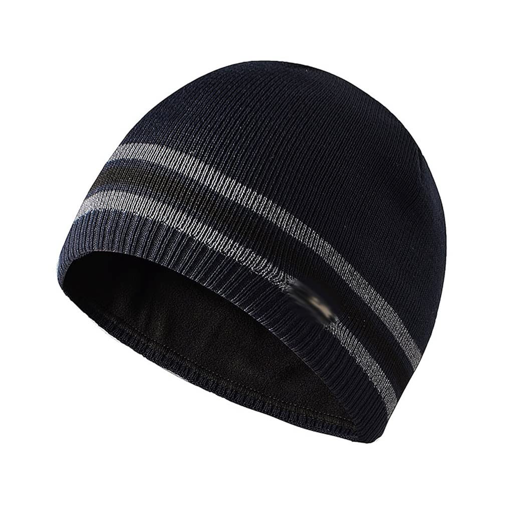 Inverno Caldo in Pile Berretti for Le Donne Uomini a Strisce Modello Moda Maglia Cappello a Maglia Maschio all'aperto Ciclismo Cappelli Cofano(Blue,White)