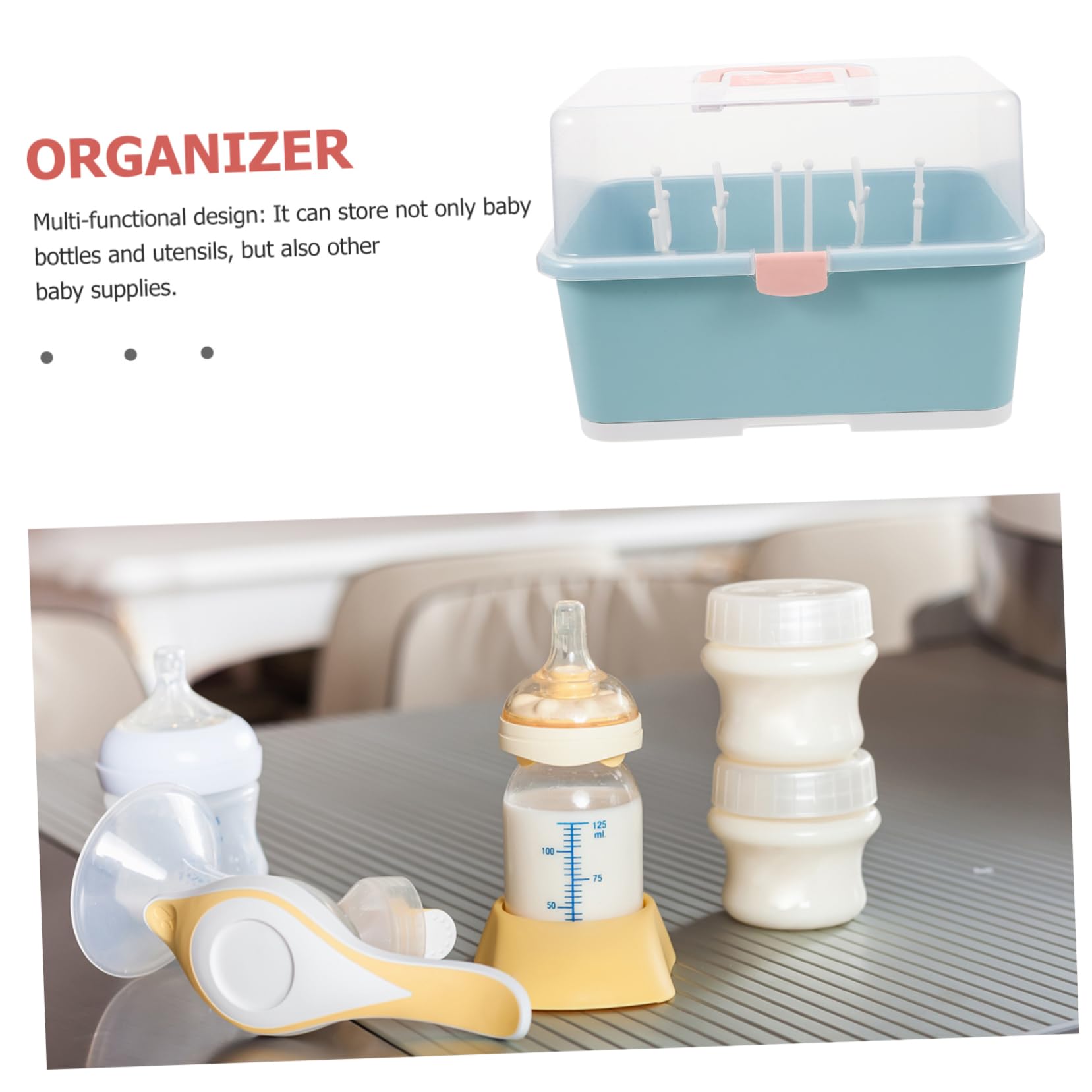 Gatuida Abtropfhalter für Babyflaschen aus Robustem PP mit Grünem Design Hält Flaschen Stehend und Shower und Stillzubehör