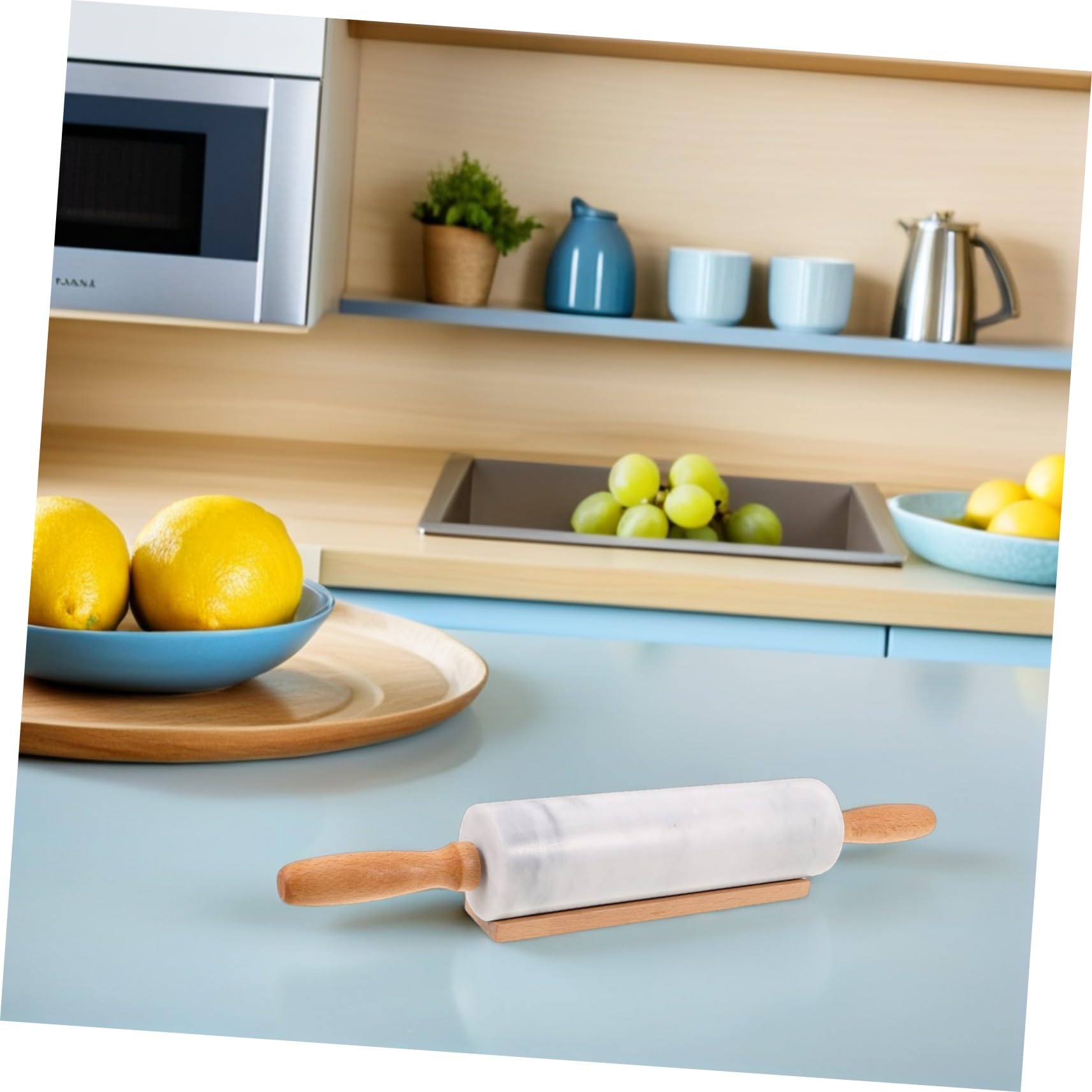 Ipetboom 3piezas Rodillo de Mármol de Alimenticio Antiadherente para Hornear para Fondant Pan Pizza Herramienta de Repostería para Uso Doméstico
