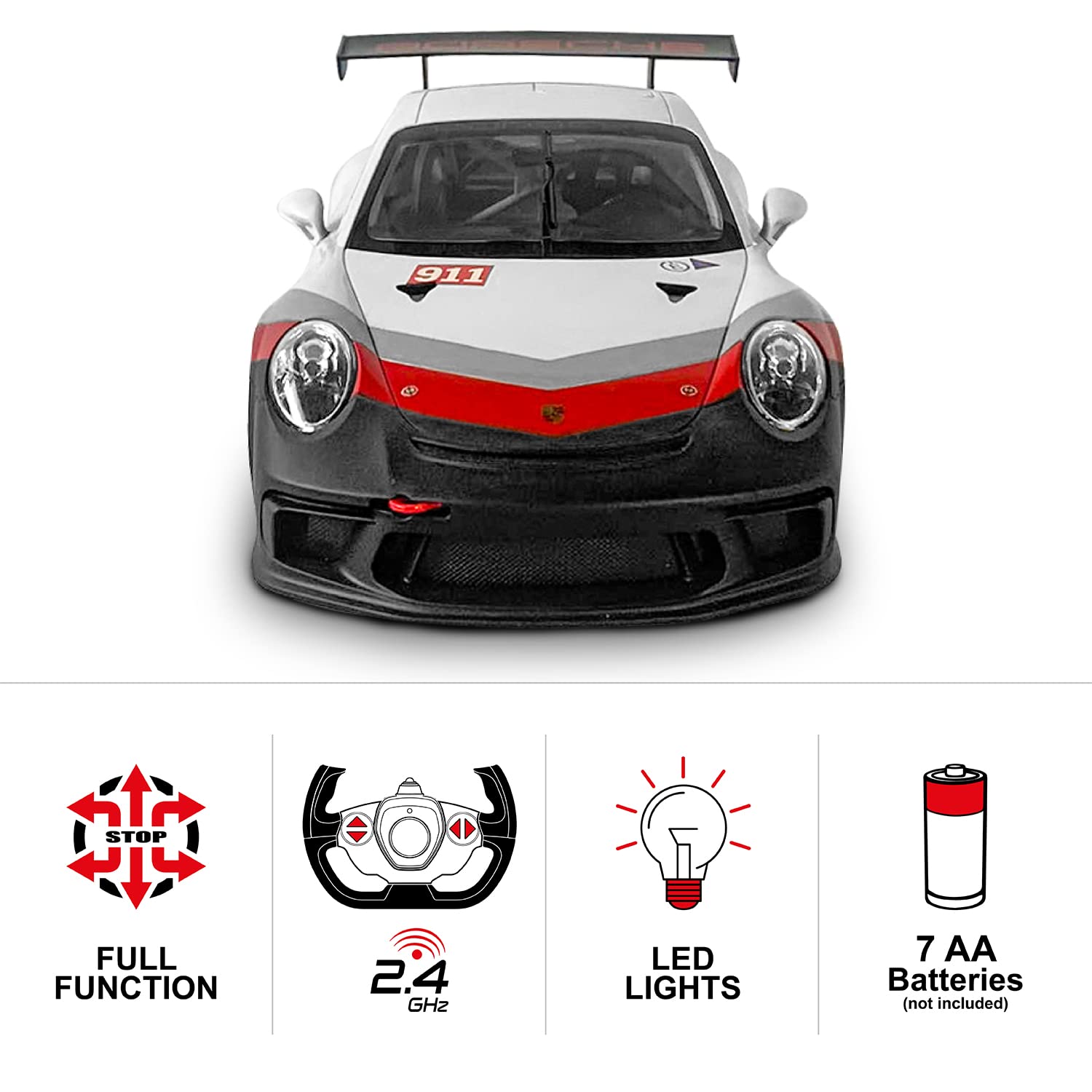 Mondo Motors, PORSCHE 911 GT3 CUP, Modello in Scala 1: 14, fino a 10 km/h di Velocità, Auto Giocattolo per Bambini 63530