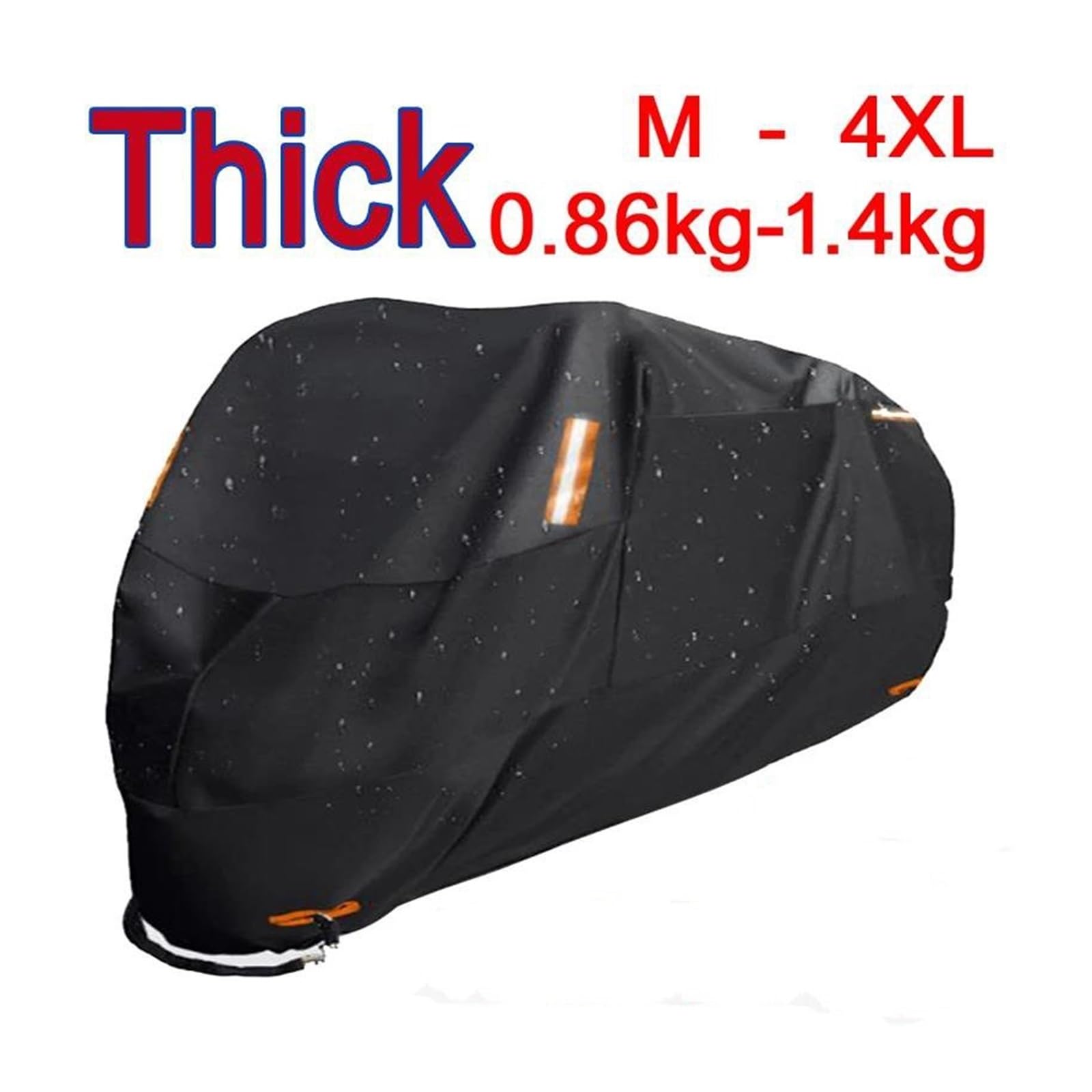 Grube Pokrowce Motocyklowe 300D Wodoodporne, Chroniące Przed Kurzem, Deszczem, Śniegiem I Promieniowaniem UV Pokrowiec Ochronny Dla Wewnątrz Na Zewnątrz M L XL XXL 3XL 4XL(XXL 211-220cm)