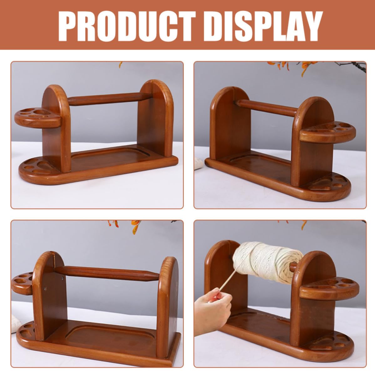 iplusmile Porta Filato in Legno per Uncinetto, Supporto Linee