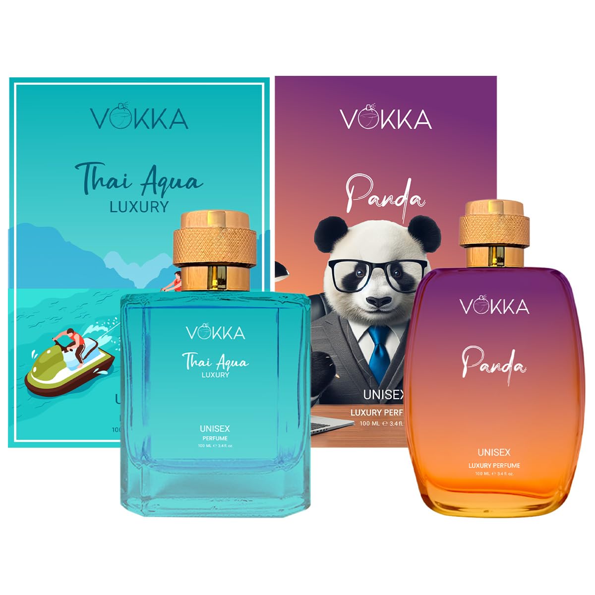 VOKKA Thai Aqua & Panda 2x100ml | Unisex Luxury Long Lasting Perfume For Men & Women | Eau De Parfum | EDP Fragrance for Gift | Travel & Skin Friendly | Notes: Aqua, Patchouli,Saffron, Amber, Leathery-picture-53