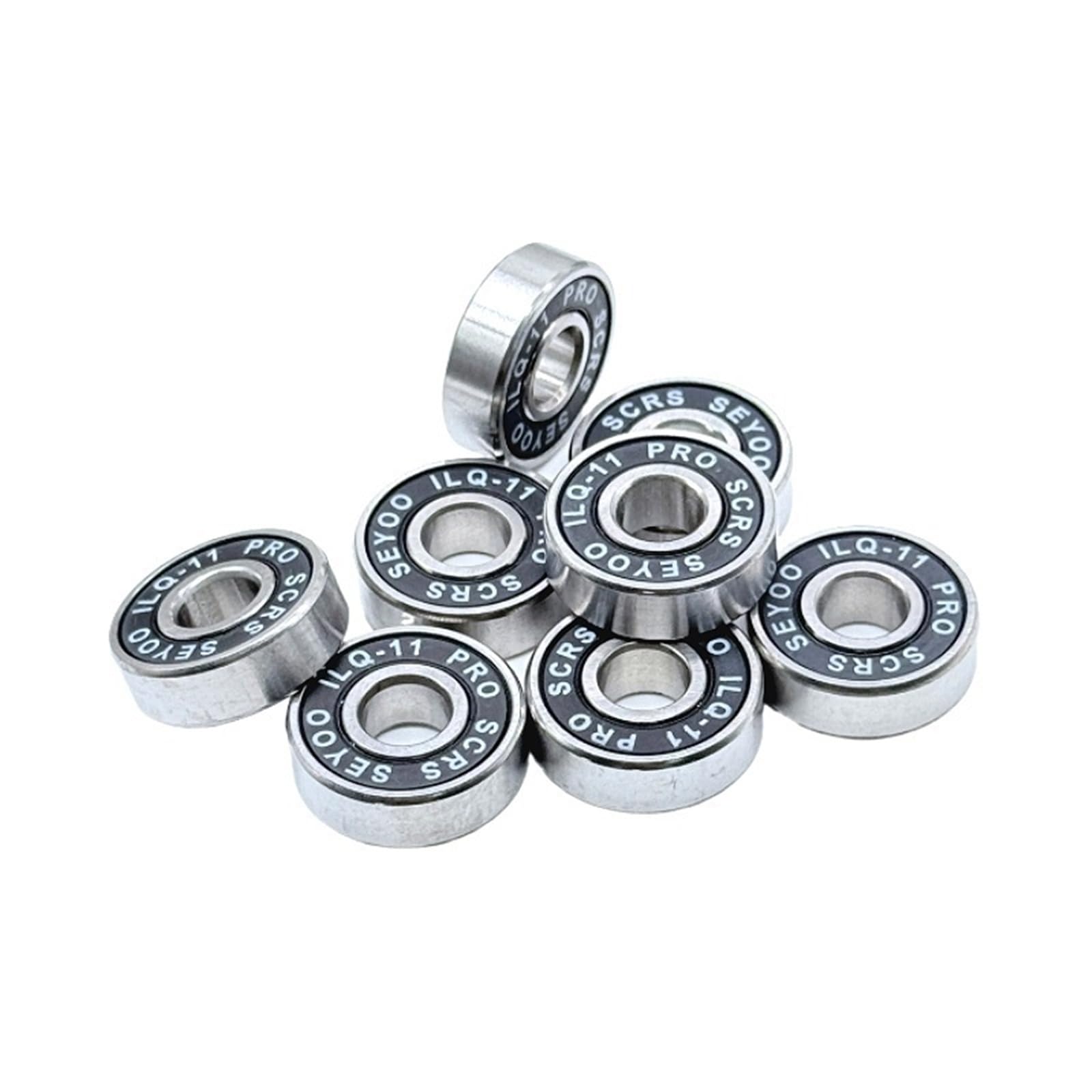 Cuscinetti a sfera in miniatura per pattini a rotelle, 8 pezzi, 608RS ABEC-9, cuscinetti a sfera in acciaio cromato, per skateboard