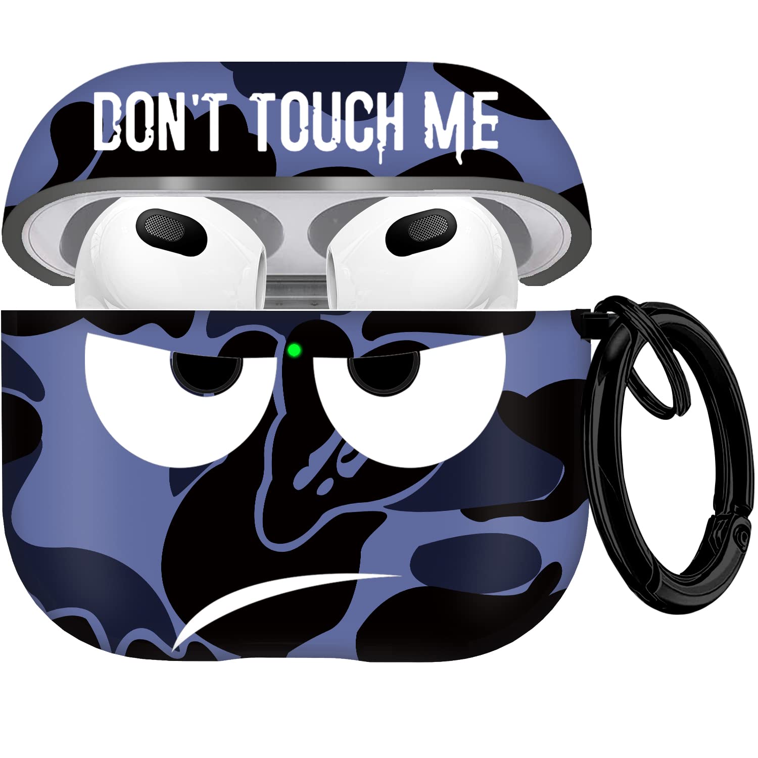 Youtec for Airpods 3 Case 2021, Don't Touch Me for Airpods Cover with Keychain Soft Cute Shockproof Cover for Women Men Compatible with for Airpods 3 Charging Case,Blue