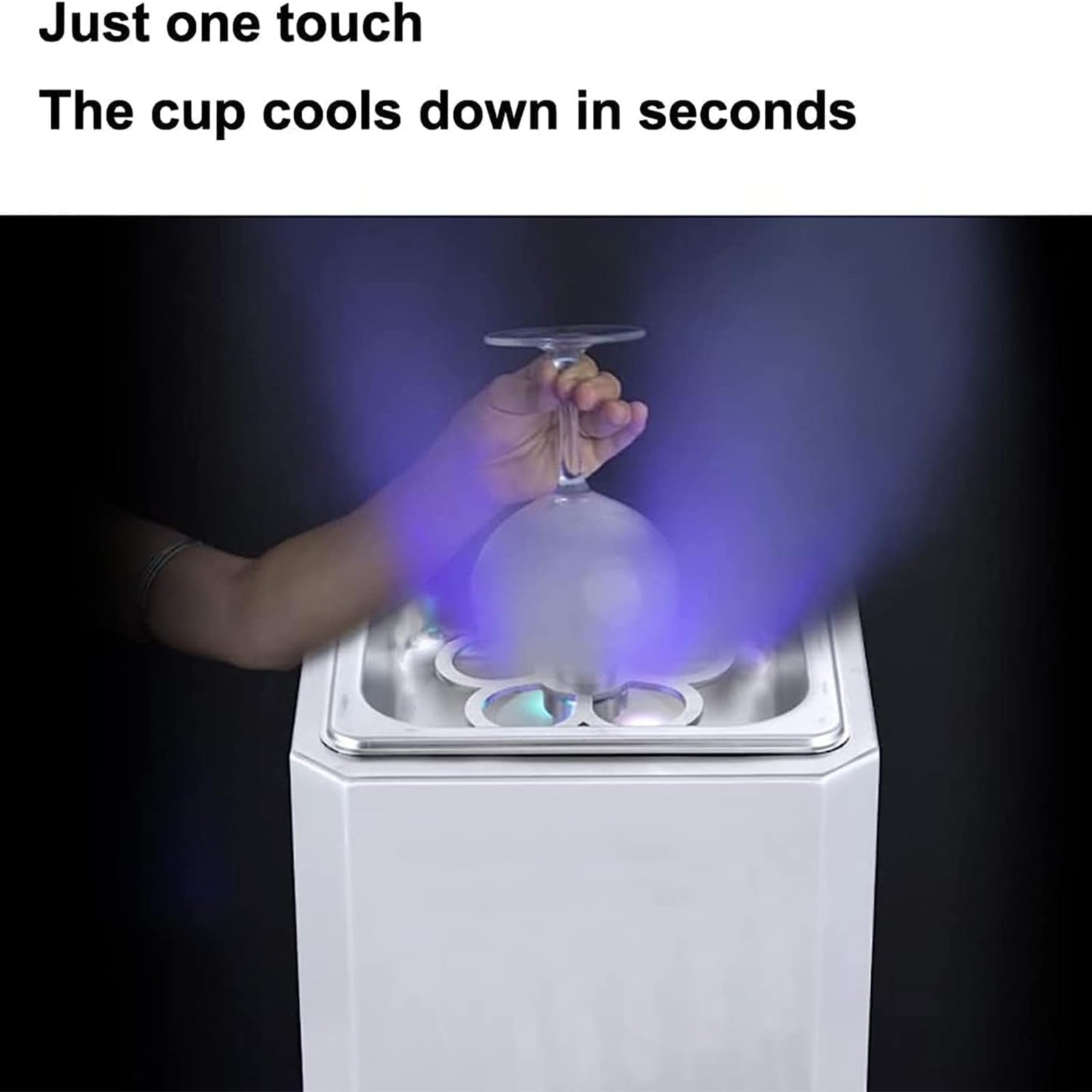 Refrigeratore di vetro, CO2 Froster con luce LED, congela rapidamente il vetro fino a -45°C in 6 secondi, ideale per vino, birra, cocktail e bevande miste, conserva il sapore originale